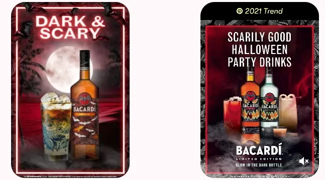 przykłady kampanii Pinterest Ads Bacardi