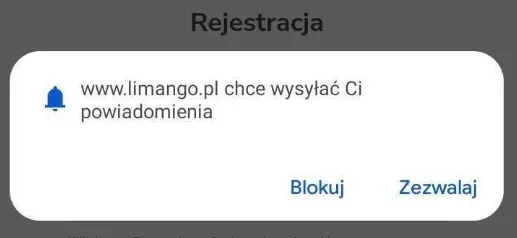 forma subskrypcji web push mobile